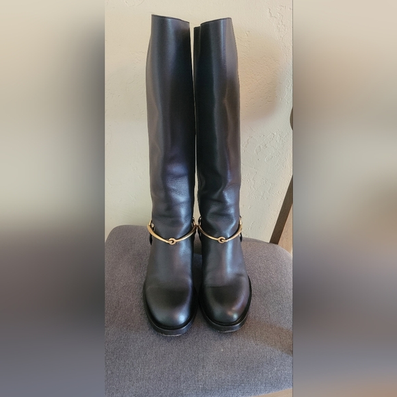 Gucci LIFFORD leather horsebit boots size 36 1/2, pull on - Picture 3 of 12